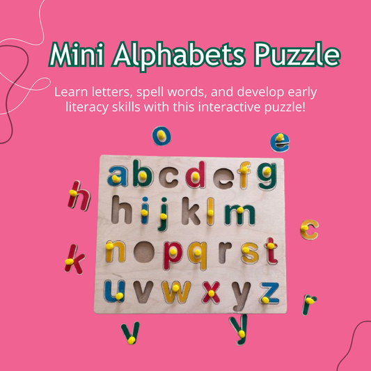 Mini Alphabets Puzzle - Montessori Wooden ABC Learning