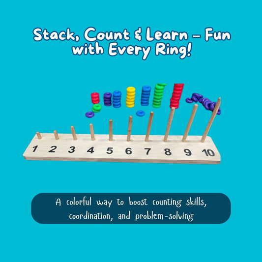 Numerical Ring Stacker - Montessori Counting Toy for Toddlers