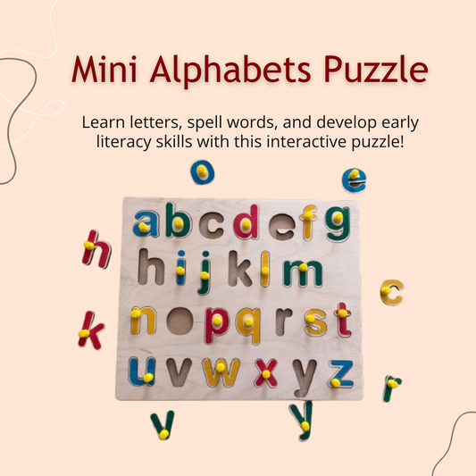 Mini Alphabets Puzzle - Montessori Wooden ABC Learning