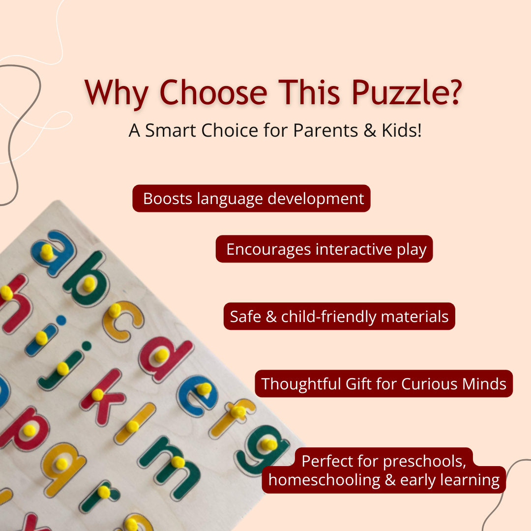 Mini Alphabets Puzzle - Montessori Wooden ABC Learning