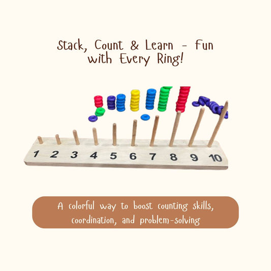 Numerical Ring Stacker - Montessori Counting Toy for Toddlers