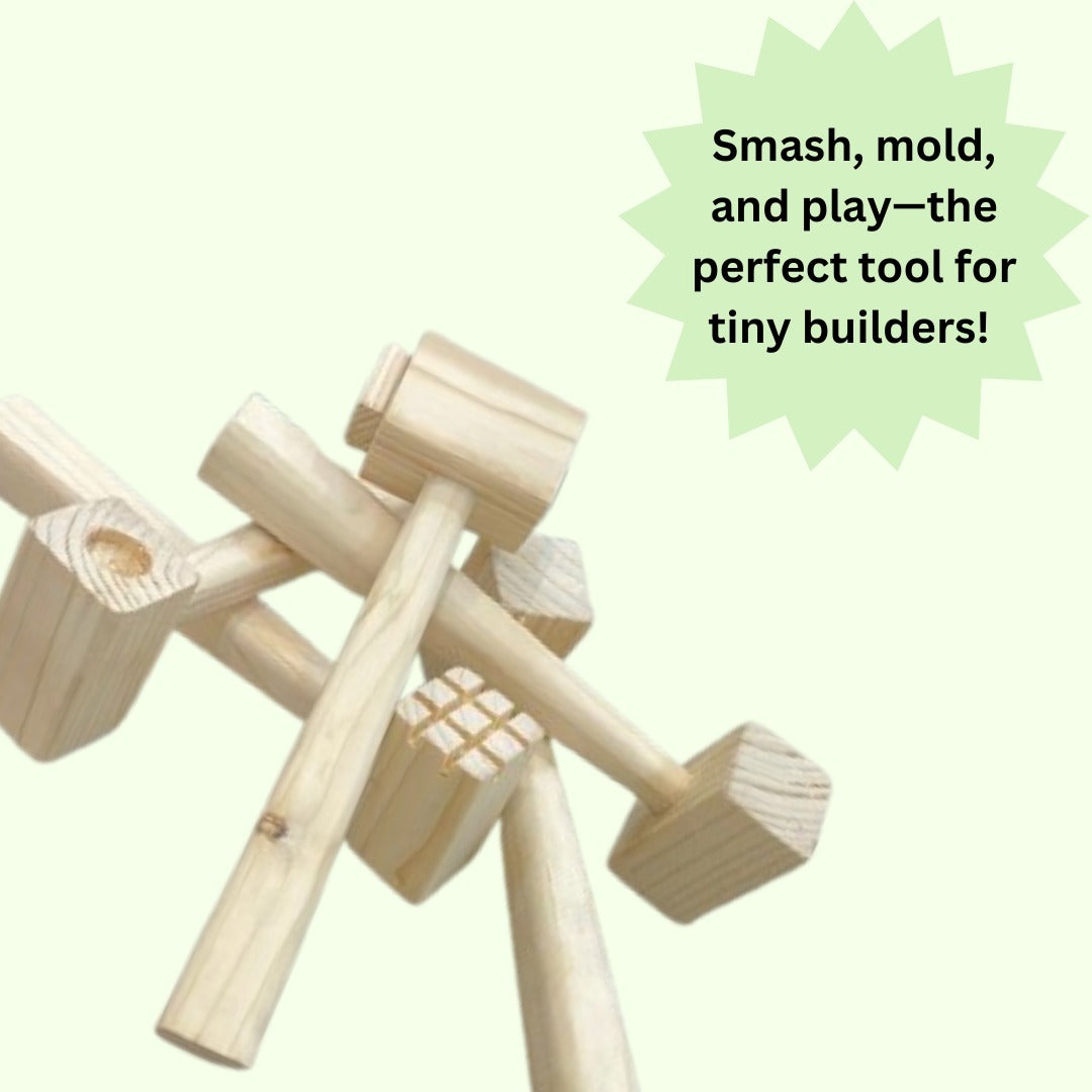 Wooden Clay Hammer Set for Kids